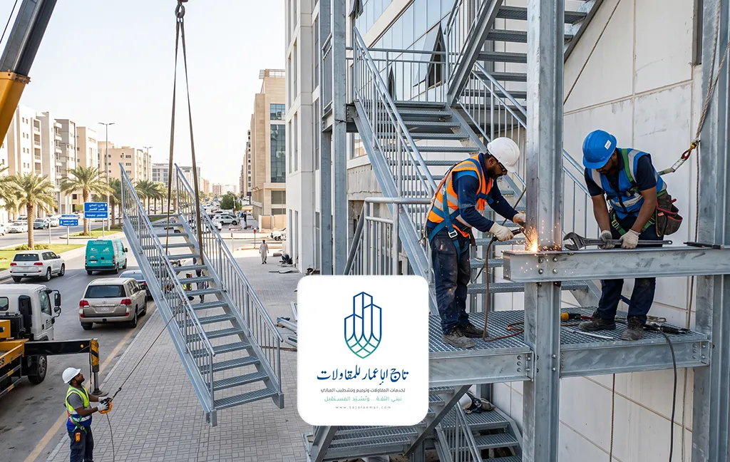 تركيب سلالم طوارئ - أعمال الحدادة والهياكل المعدنية