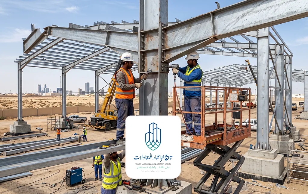 تصميم وتنفيذ هناجر ومستودعات حديدية