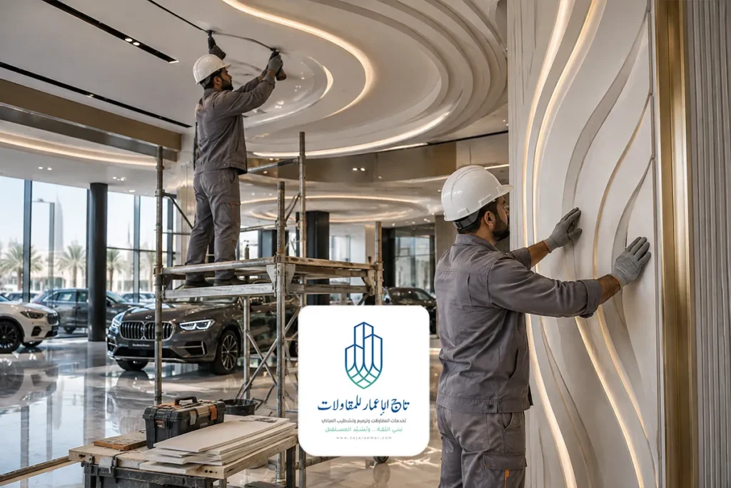 تنفيذ ديكورات صالة عرض سيارات